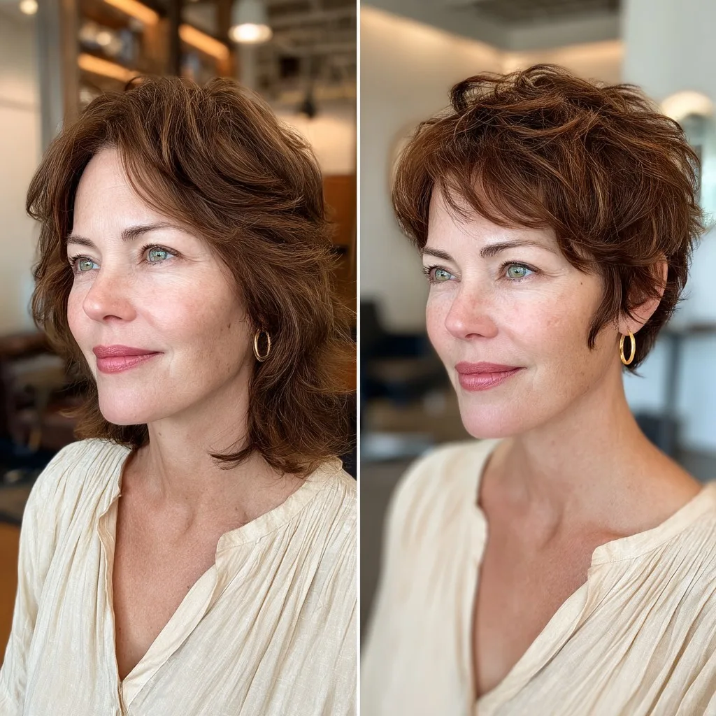 Textured Auburn Pixie with Playful Layers