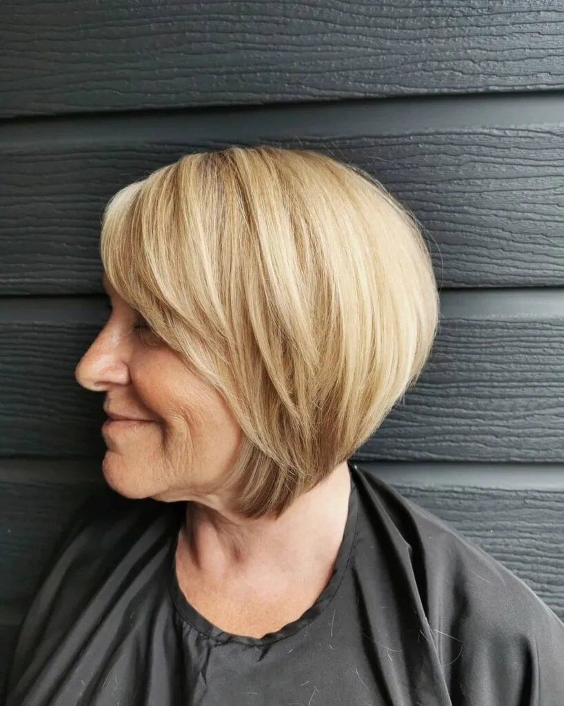 Textured Bob for Women Over 60 with Voluminous Hair