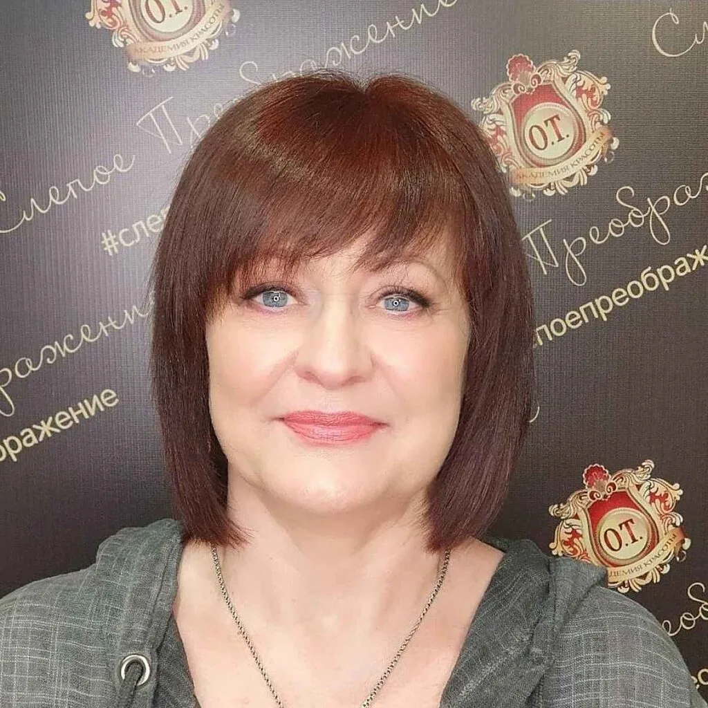 Textured Bob Haircut with Fringe for women over fifty years old and plus-size