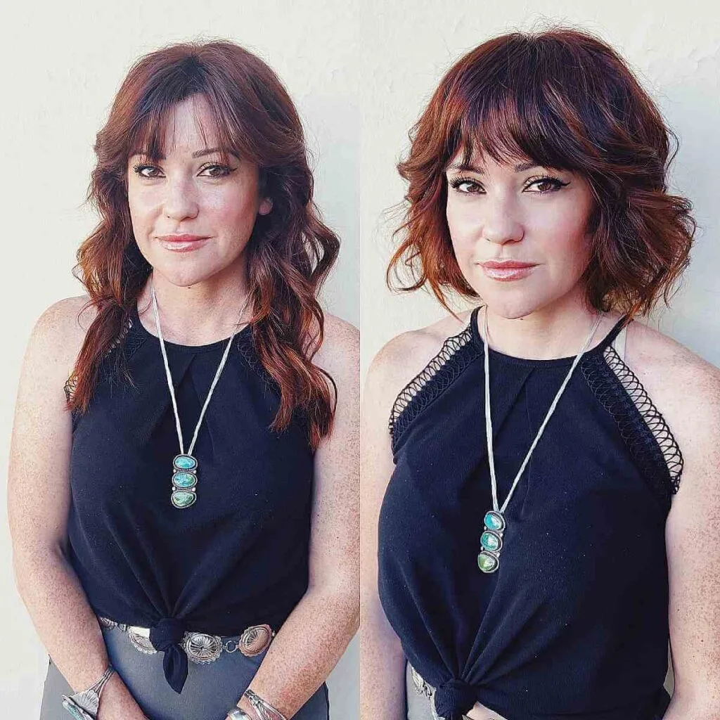 Textured Bob with Fringed Bangs for women in their 60s