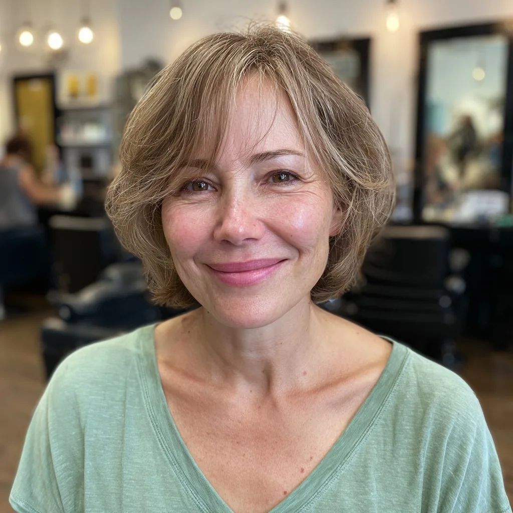 Textured Bob with Soft Layers and Face-Framing Highlights