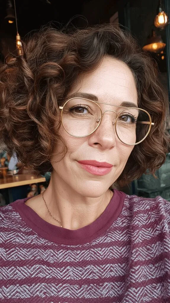 Textured Curly Bob with Defined Layers