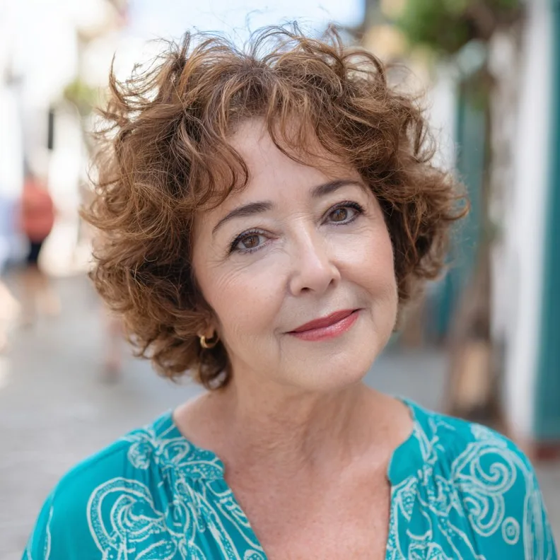 Textured Curly Layered Shag for Women Over 50