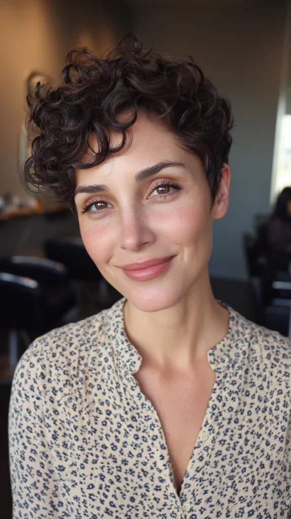 Textured Curly Short Cut with Soft Volume