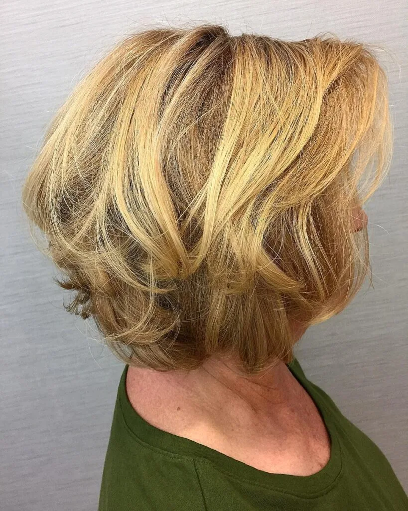 Textured Golden Blonde Shaggy Bob