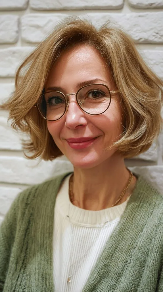 Textured Golden Bob with Soft Volume