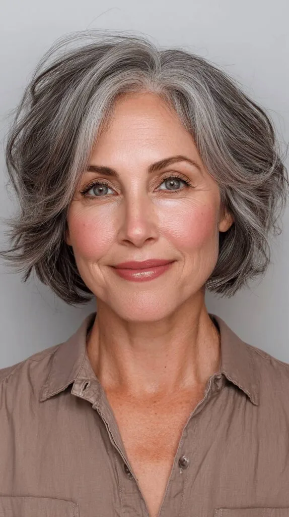 Textured Layered Bob with Soft Waves
