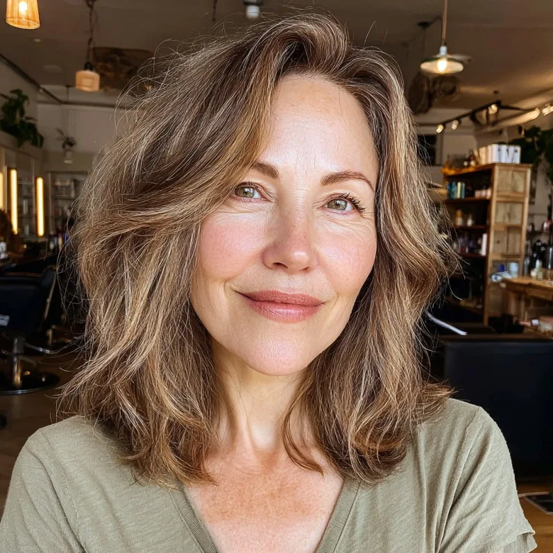 Textured Long Choppy Bob with Subtle Volume