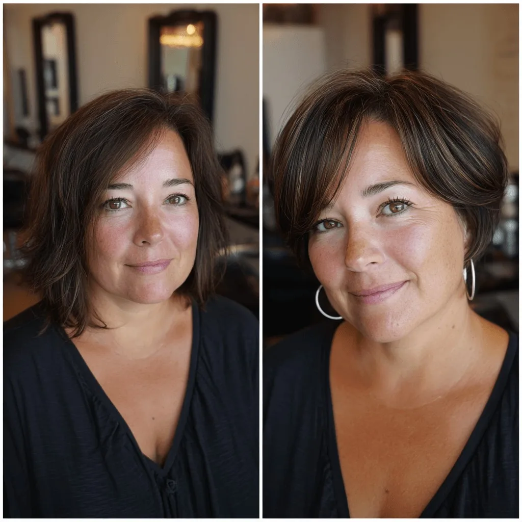 Textured Short Bob with Side-Swept Bangs