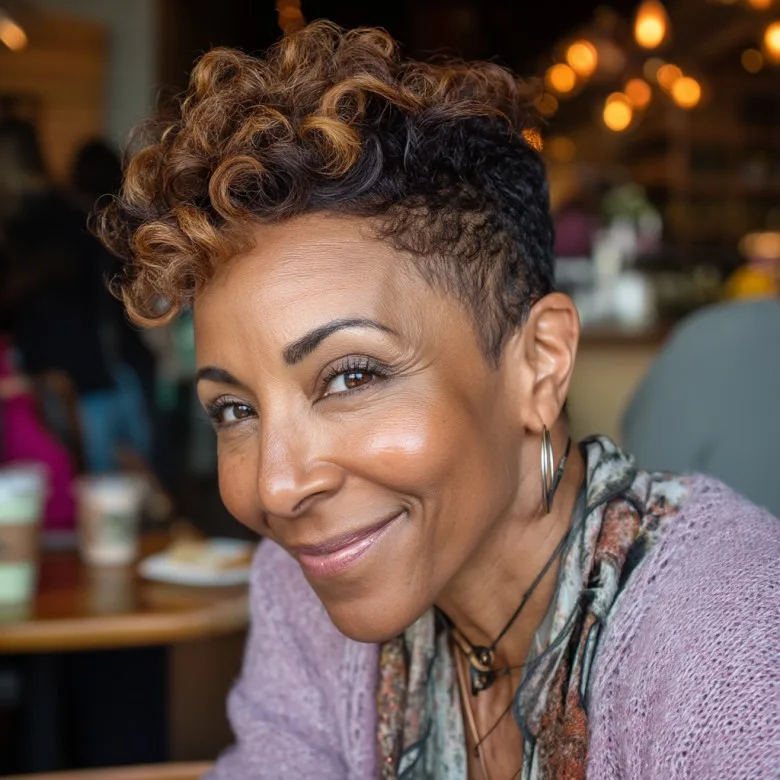 Textured Short Curly Cut with Defined Curls