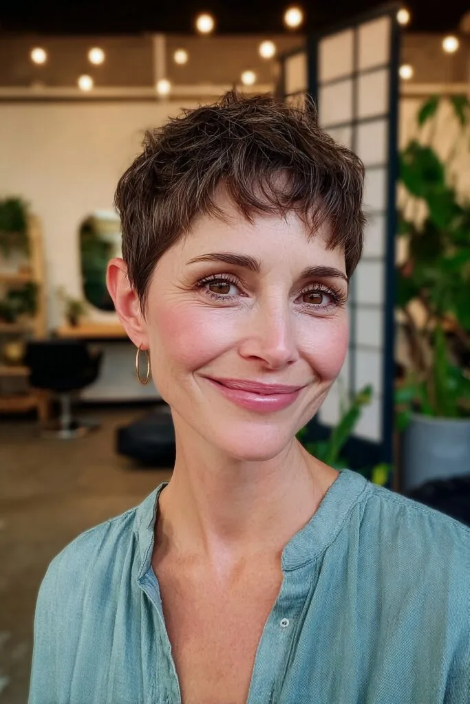 Textured Short Pixie Cut with Defined Edges