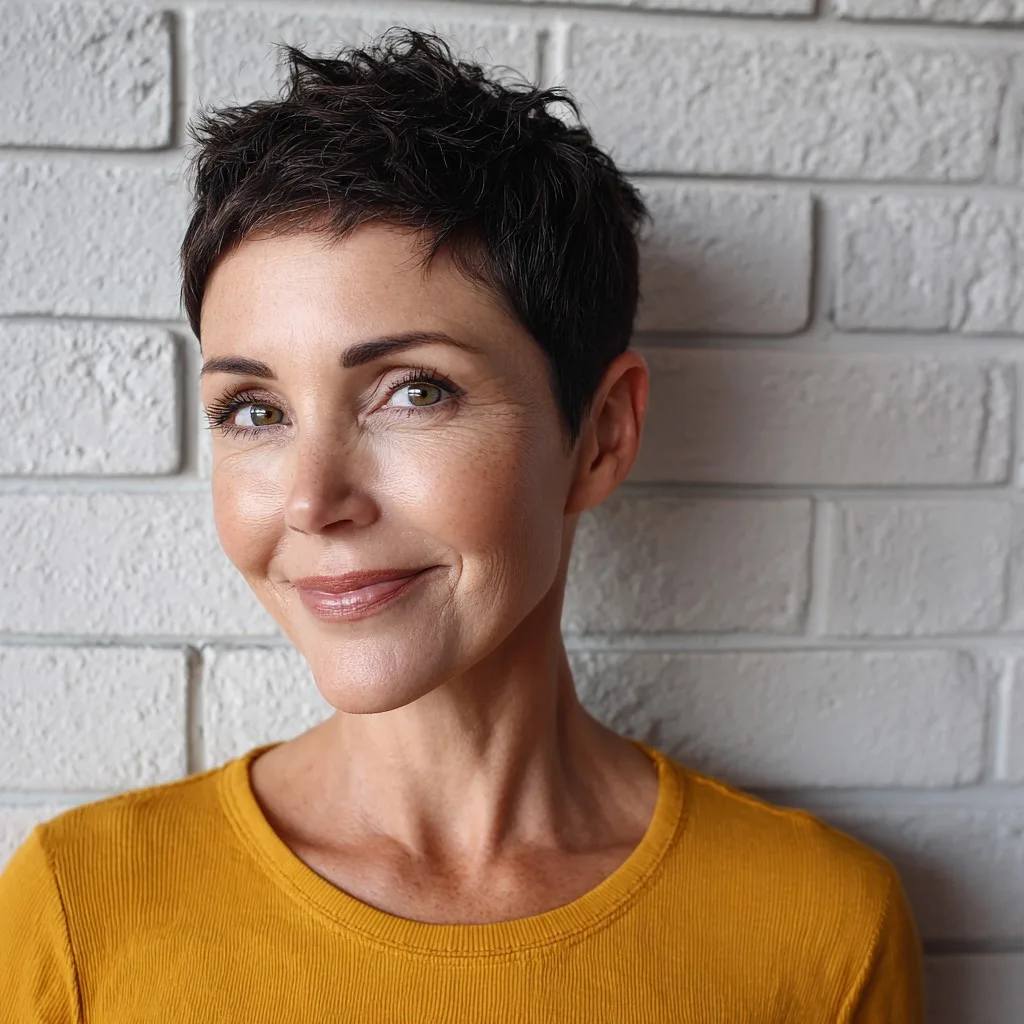 Textured Short Pixie Cut with Defined Edges