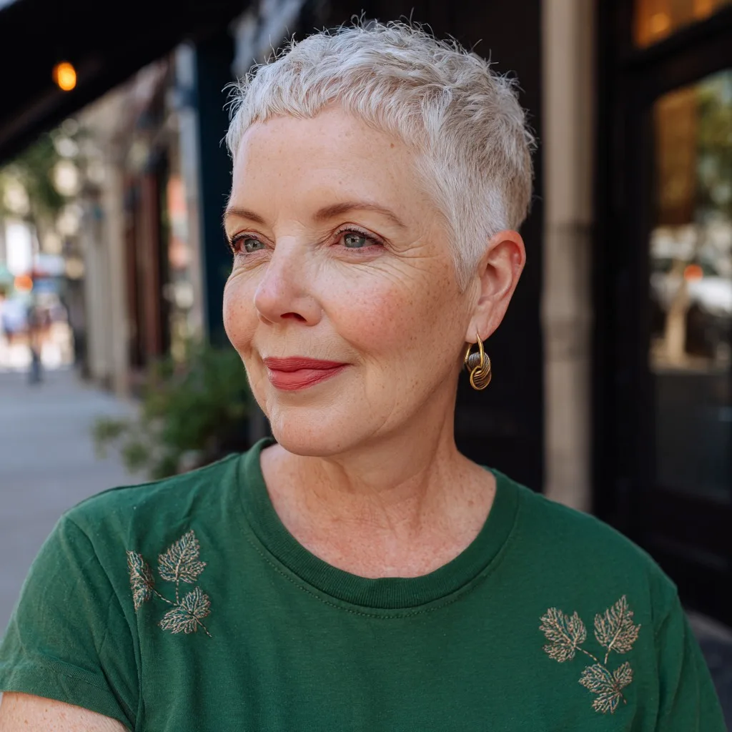 Textured Short Pixie Cut with Playful Fringe