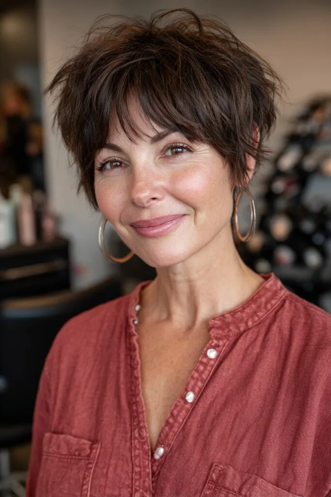 Textured Short Pixie Cut with Soft Layers