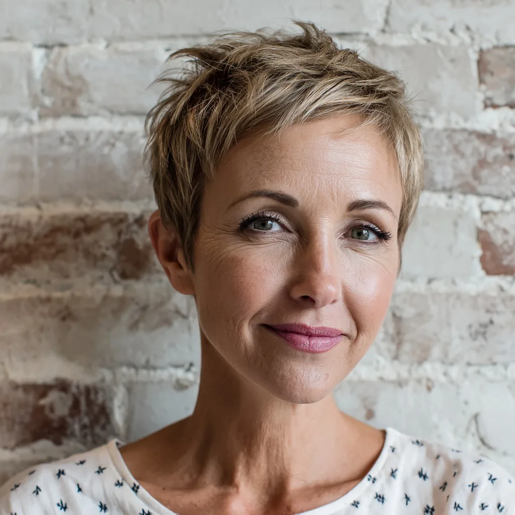 Textured Short Pixie Cut with Soft Layers