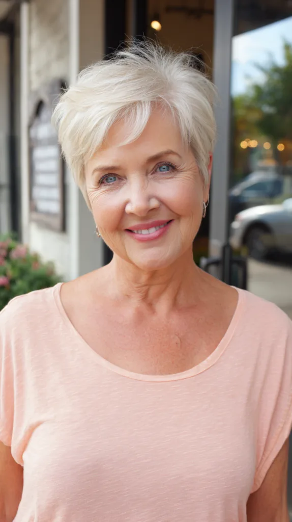 Textured Short Pixie Cut with Soft Silver Highlights