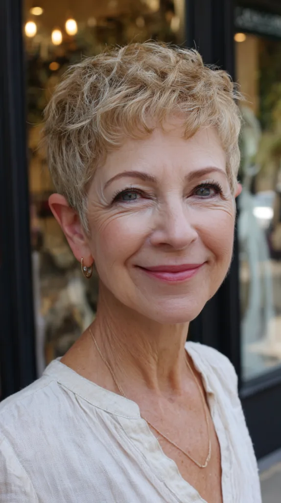 Textured Short Pixie Cut with Soft Waves