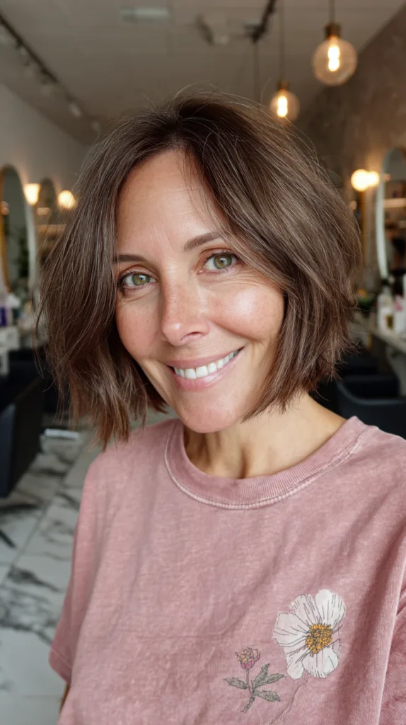 Textured Shoulder-Length Cut with Subtle Volume