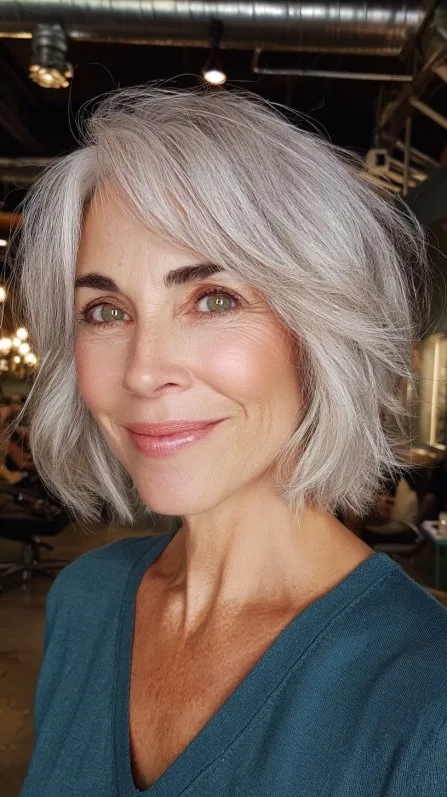 Textured Silver Bob with Soft Movement