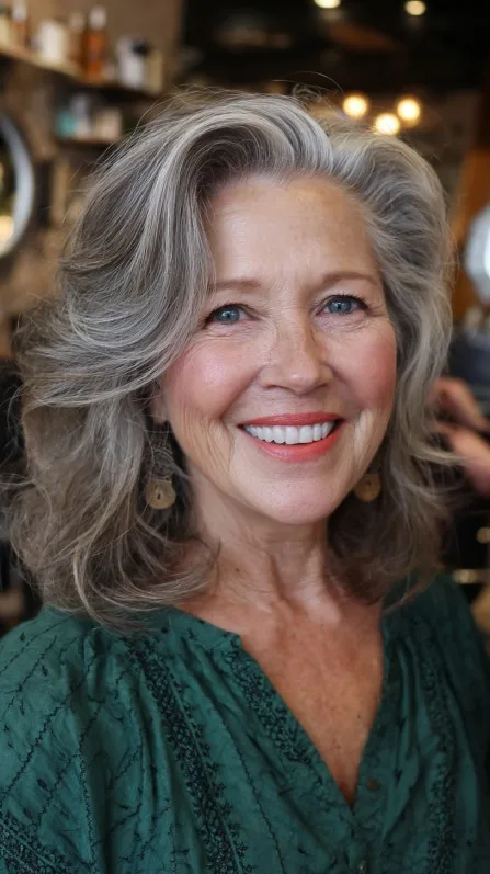 Textured Silver Bob with Soft Volume