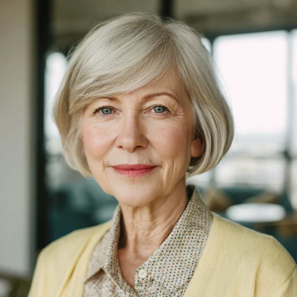 Textured Silver Bob with Soft Volume