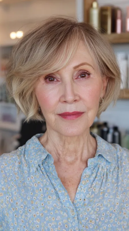 Textured Soft Blonde Bob with Light Layers