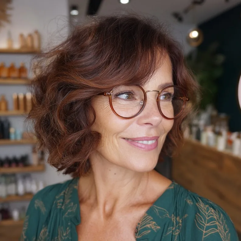 Textured Wavy Neck-Length Cut with Defined Curls