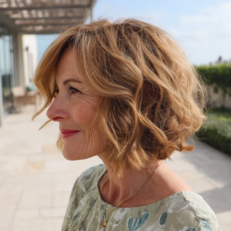 Textured Wavy Neck-Length Cut with Soft Face-Framing Layers