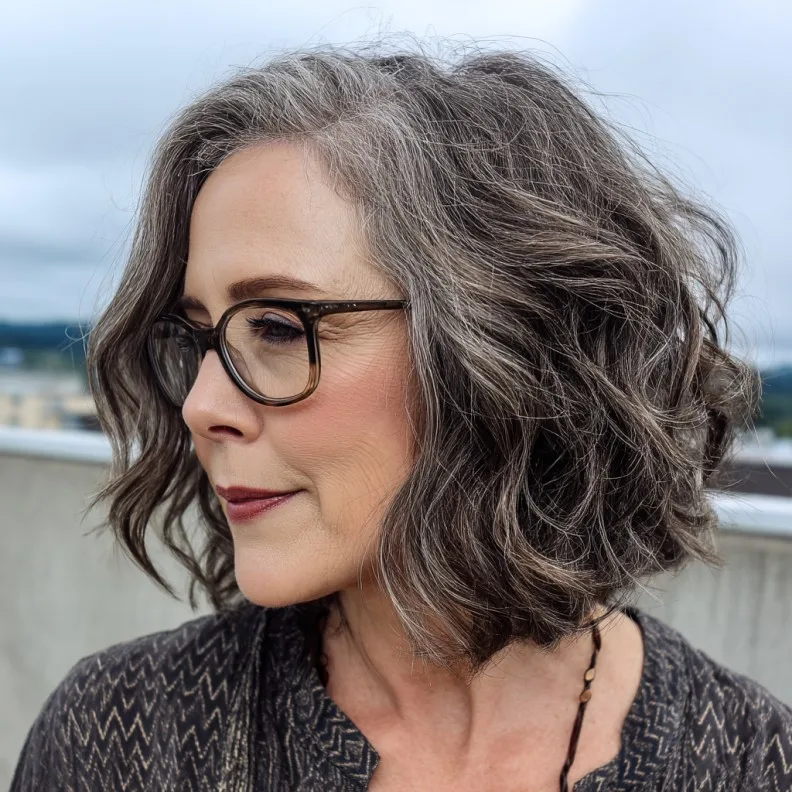 Textured Wavy Neck-Length Cut with Subtle Layers