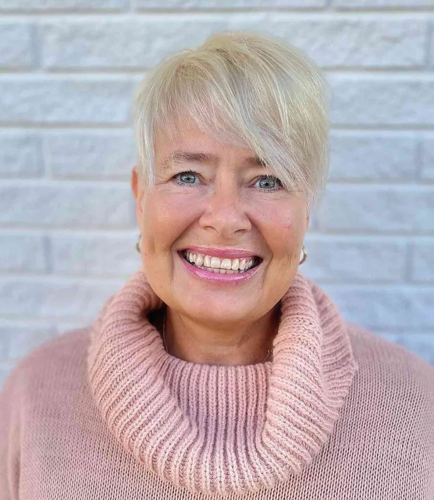 Thin Wispy Pixie for a Woman Over 60 with a Square Face