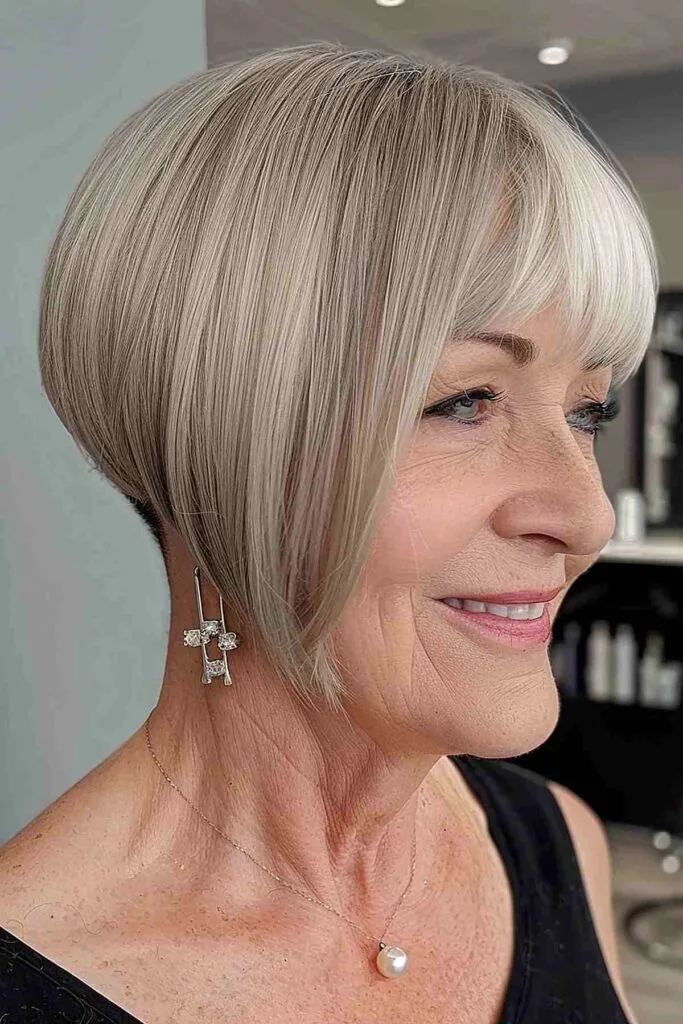 Trendy and Layered with an Undercut hairstyle for women over 60