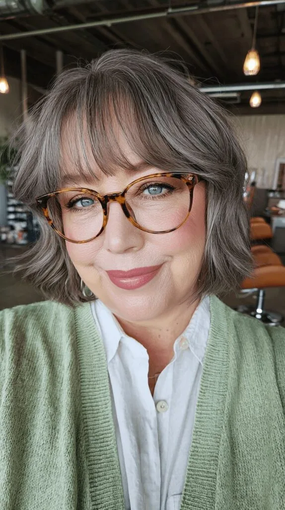 Trendy Textured Bob with Wispy Bangs
