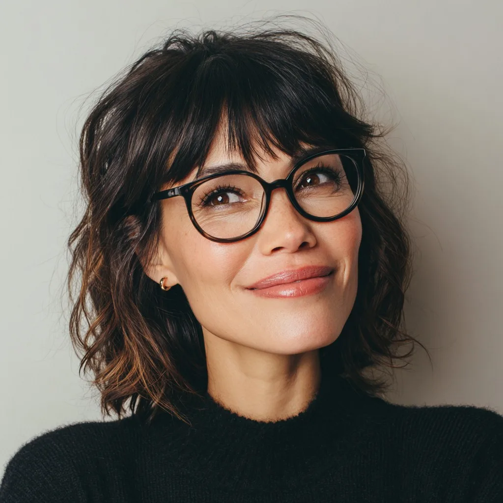 Trendy Textured Cut with Playful Bangs