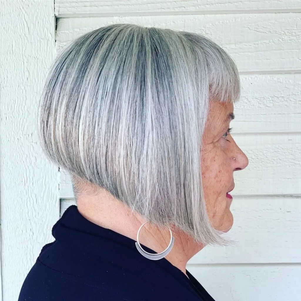 Very Short Undercut Bob Haircut for Edgy, Older Women