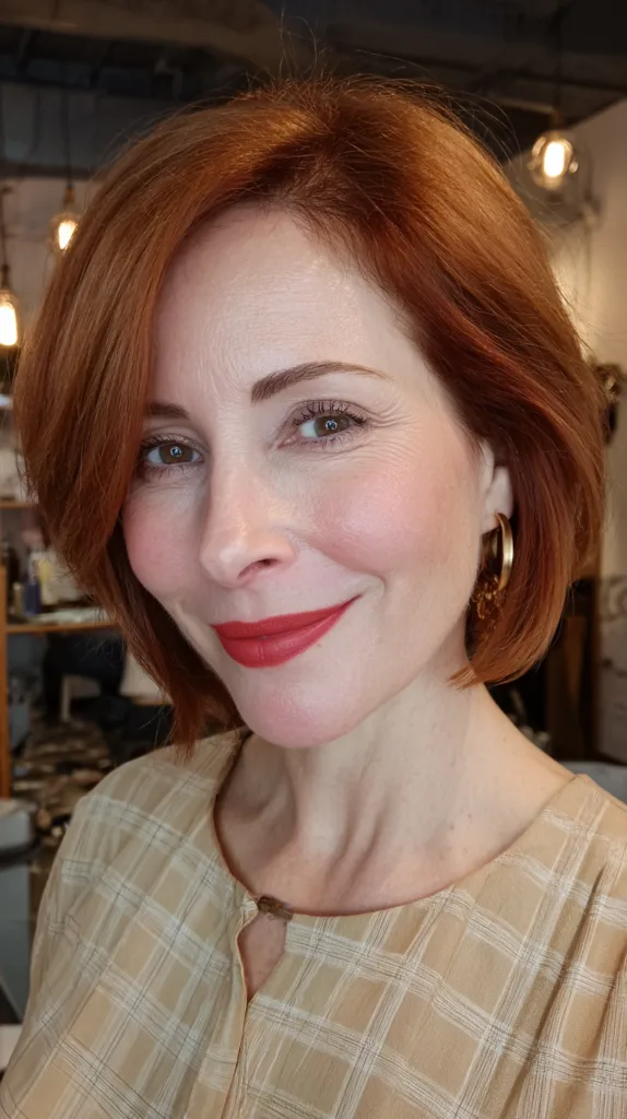 Vibrant Copper Bob with Soft Waves