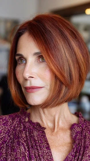 Vibrant Red Bob with Subtle Textured Layers