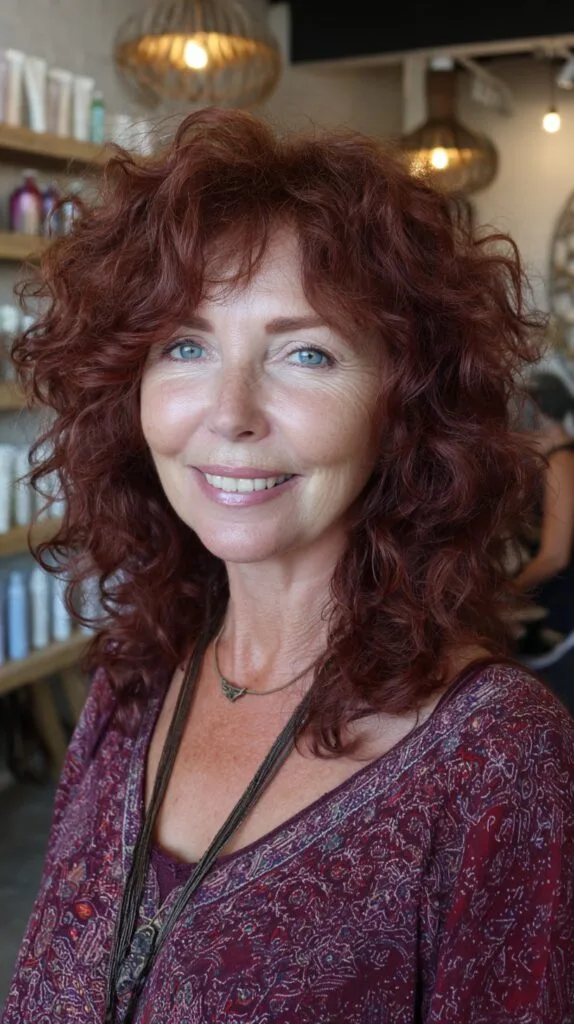 Voluminous Auburn Butterfly Layers with Soft Face-Framing Fringe
