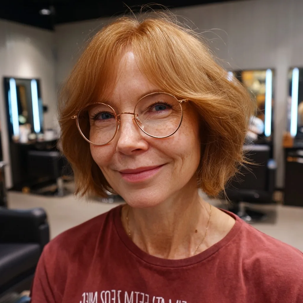 Warm Copper Jaw-Length Bob with Soft Waves