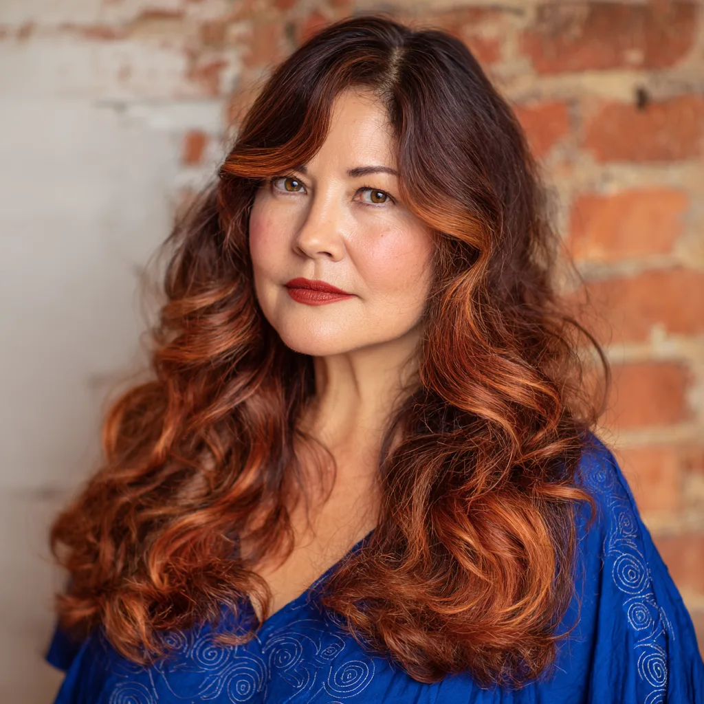 Warm Copper Waves with Subtle Dimension