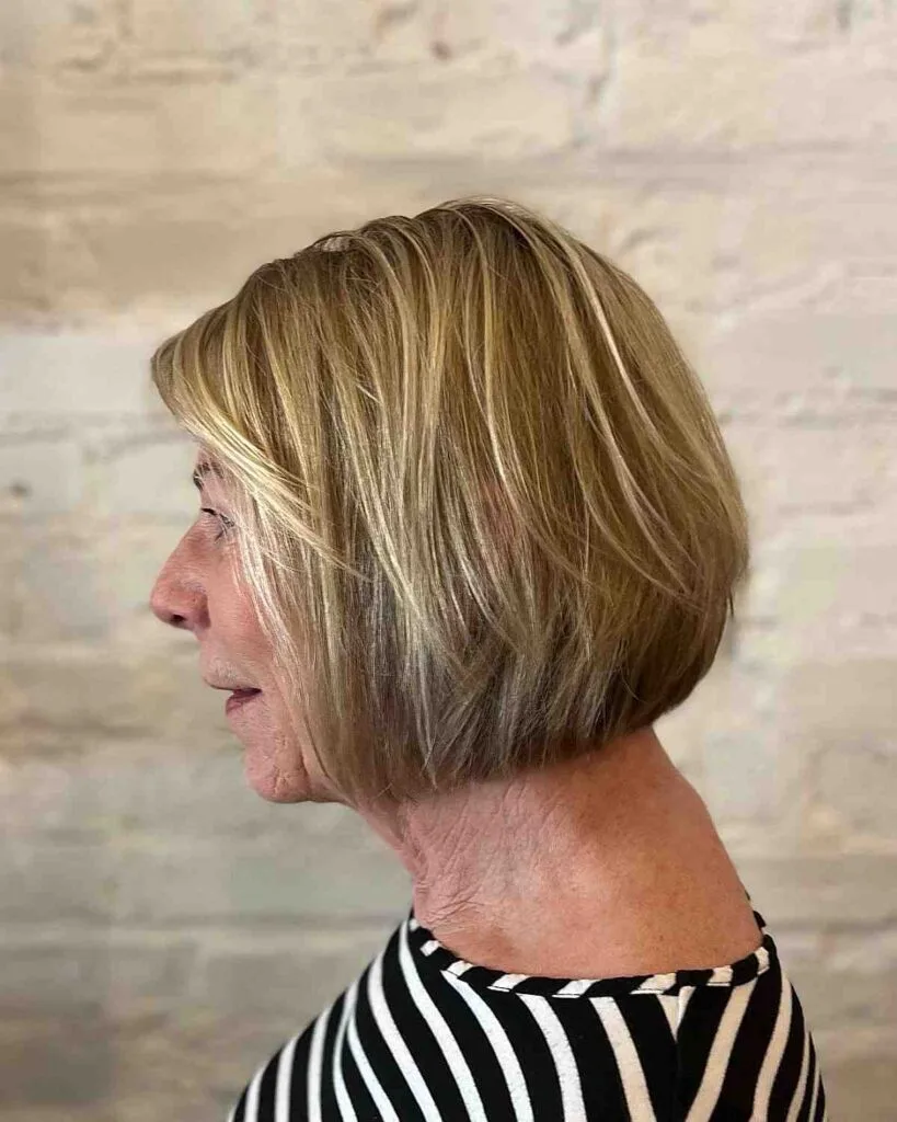 Wispy Layered Bob Cut for a 60-Year-Old with Fine Hair