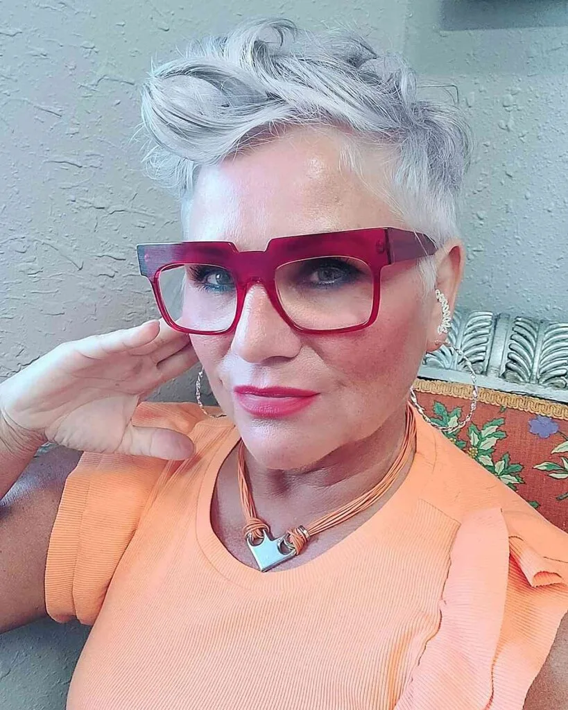 Younger looking salt and pepper pixie