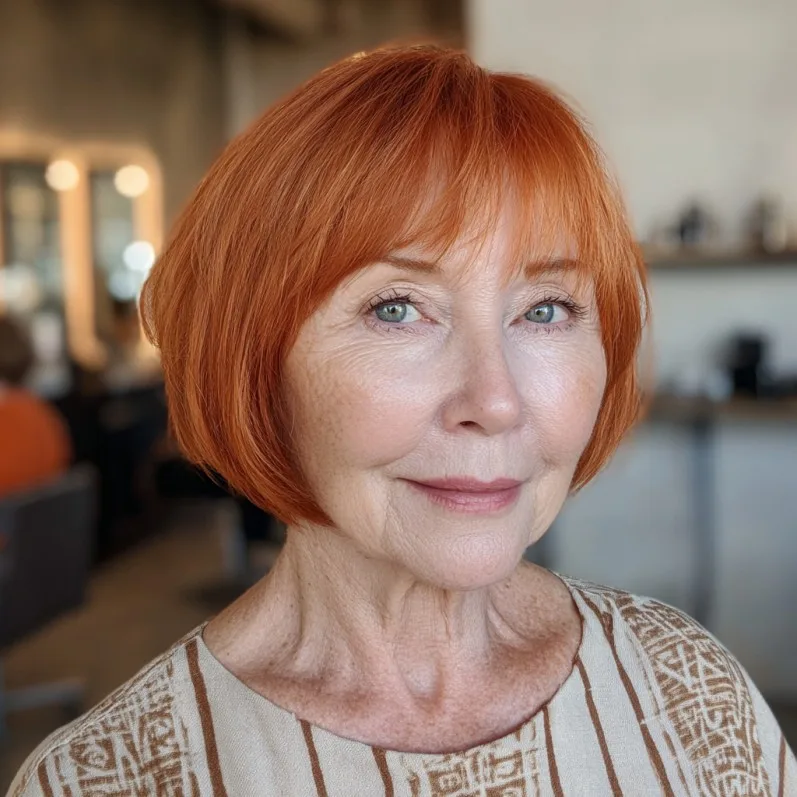 Bold Red Bob with Subtle Textured Ends