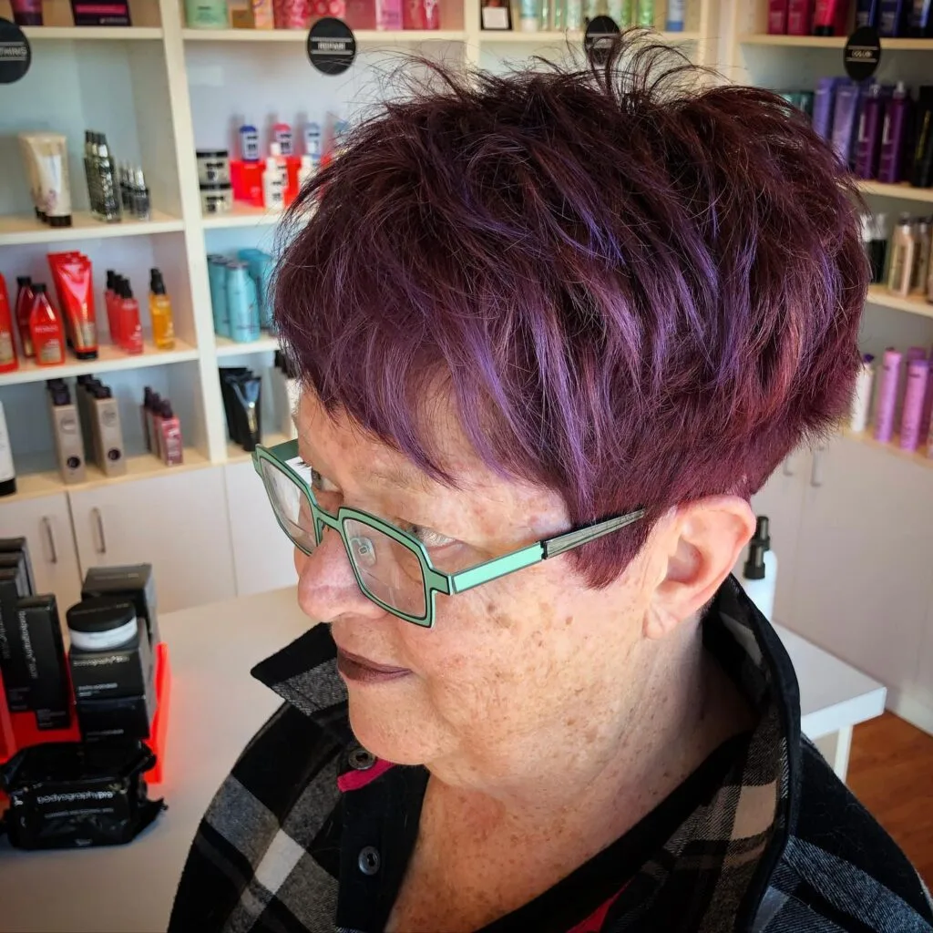 Bold Textured Spiky Pixie with Vibrant Highlights