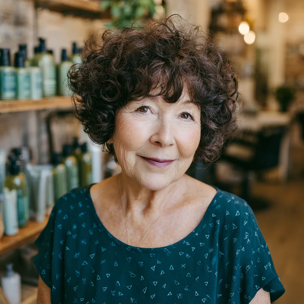 Charming Curly Dark Brown Cut with Defined Volume
