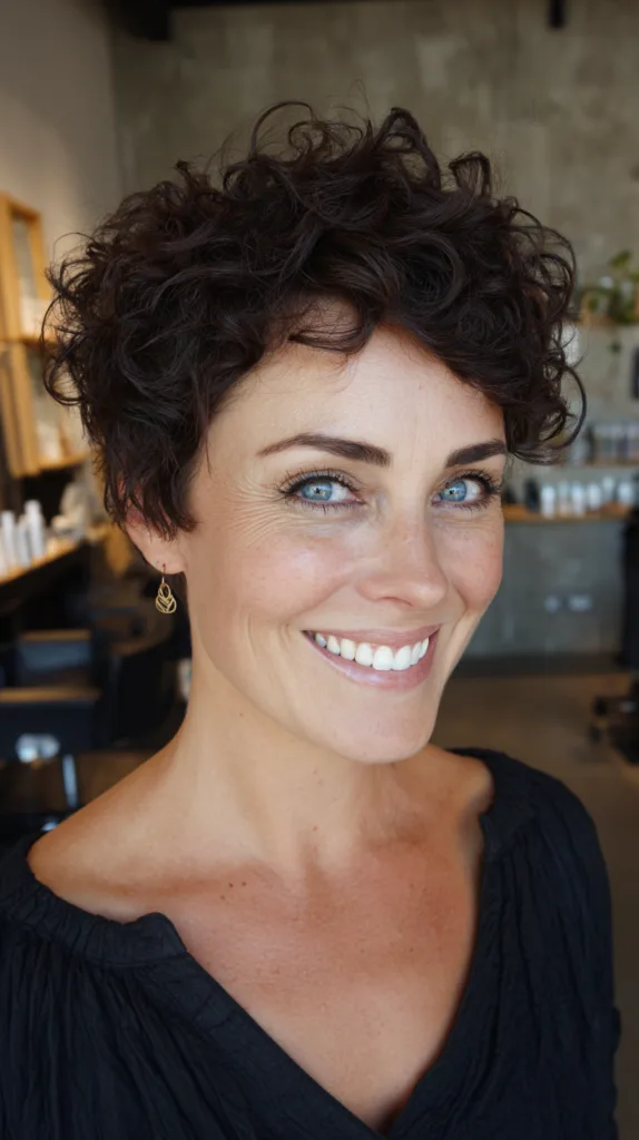 Charming Short Curly Crop with Defined Texture