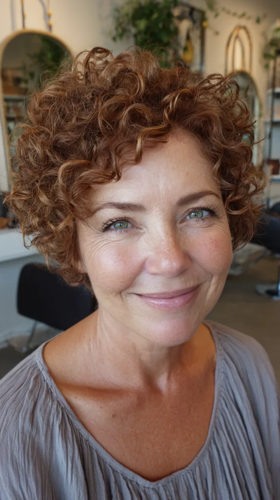 Charming Short Curly Cut with Lively Texture