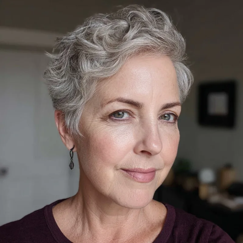 Charming Textured Micro Pixie with Curly Layers