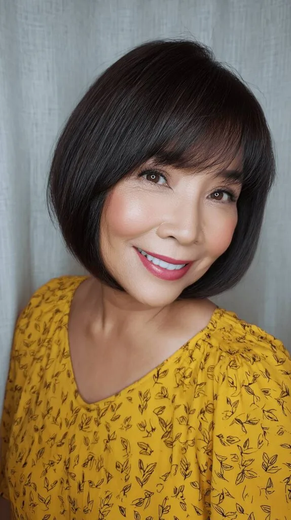 Chic Blunt Bob with Soft Bangs