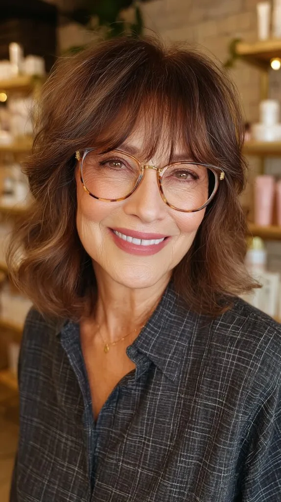 Chic Chestnut Feathered Layers for Timeless Appeal