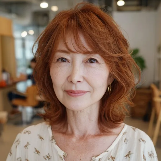 Chic Copper Choppy Bob with Soft Layers